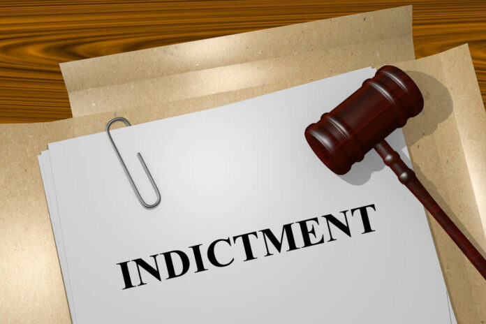 shutterstock_330342866.jpg featured image Gavel on a white paper with the word indictment on it.