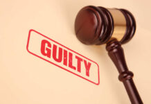 Guilty stamp with gavel