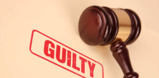Guilty stamp with gavel