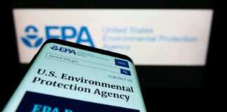 US Environmental Protection Agency website on smartphone screen