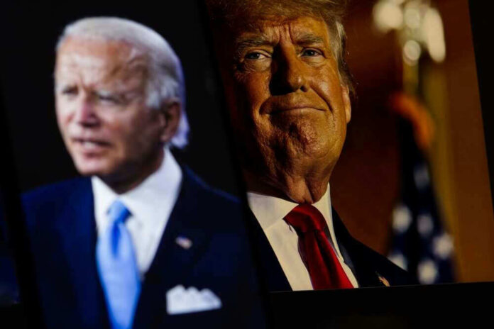 Joe Biden and Donald Trump side by side images