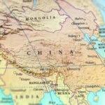 Map of China and surrounding countries.