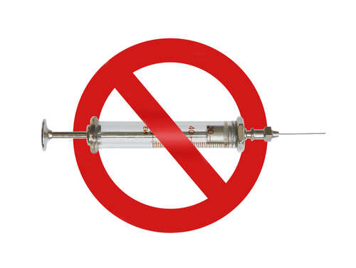 shutterstock_116705086.jpg A syringe with a red prohibition sign overlay