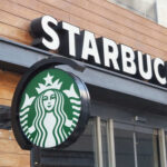 Starbucks cafe exterior with logo and sign