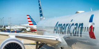 AiAmerican Airlines plane on airport tarmac