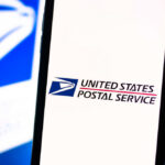 Logo of the United States Postal Service displayed on a smartphone screen
