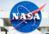 NASA logo displayed prominently against a blue background
