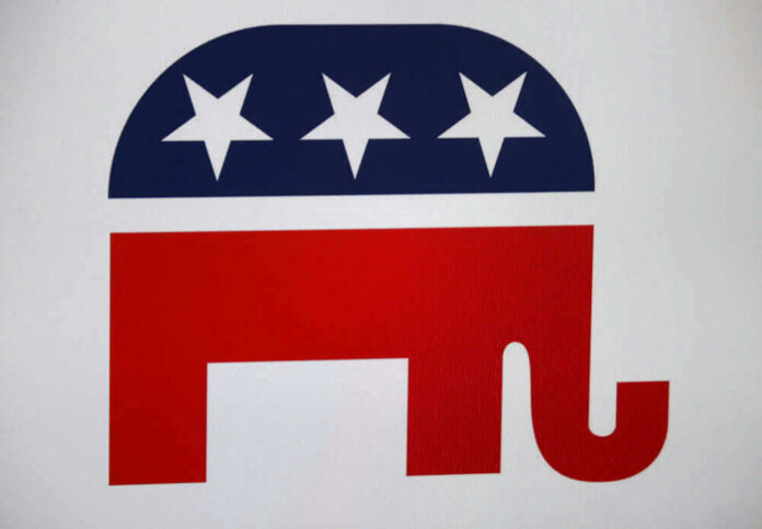 Republican Party elephant logo with stars.