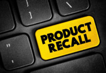RECALL ALERT: 50 Americans Burned Product recall key on computer keyboard