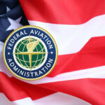 Federal Aviation Administration emblem on American flag