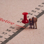 Miniature elderly figures by retire pin marker