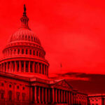 Former Congresswoman Threatens Political REVOLT United States Capitol building under red-tinted sky.