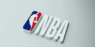 NBA logo on a white background.