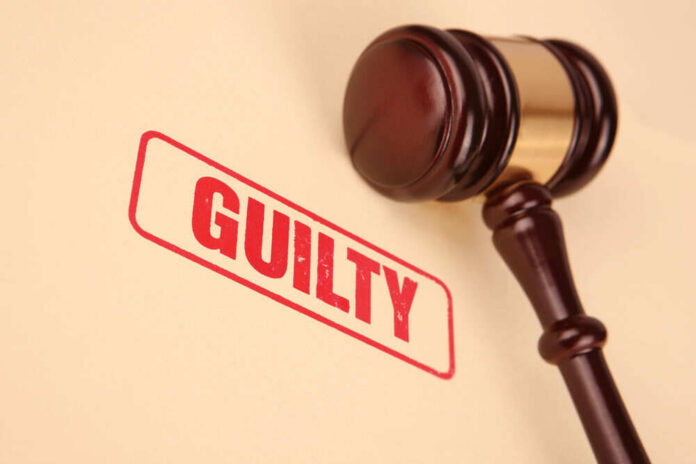 Guilty stamp with gavel
