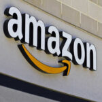 Amazon logo displayed on a storefront