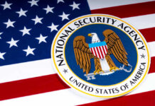 Spy Chief Shock: Wall Street Enforcer Tapped National Security Agency logo on American flag background.