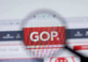 Supreme Court Freefall — GOP Fury Erupts Magnifying glass focusing on GOP website logo.