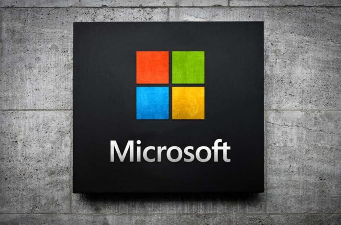 New,York,,Usa,-,July,17,,2025:,Microsoft,Company,Logo Microsoft logo displayed on a textured wall