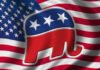 GOP Governor Defies Trump Over THIS?! Republican Party elephant logo on American flag background.