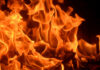 Close-up of vibrant flames with an orange glow