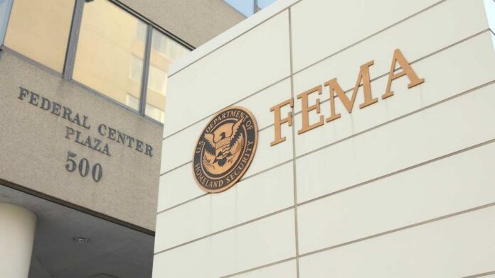 Washington,,D.c.,-,October,12:,Fema,Us,Department,Of,Homeland FEMA building exterior with Homeland Security seal