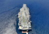 4 Hurt As Landing Goes Wrong On Aircraft Carrier Aircraft carrier on open sea with parked planes