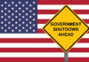 Political Bomb Defused — For Now American flag government shutdown warning sign