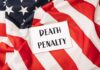 AG Pushes Death – Horrifying Child Abuse Uncovered Notebook with message on an American flag background