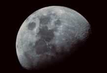 Battle Lines Redrawn: Earth To Moon? Close-up view of the moon showing craters and surface details