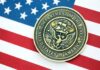 Navy medal placed on an American flag background