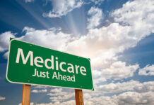 Insurers Axe Medicare Plans Green road sign indicating Medicare is just ahead